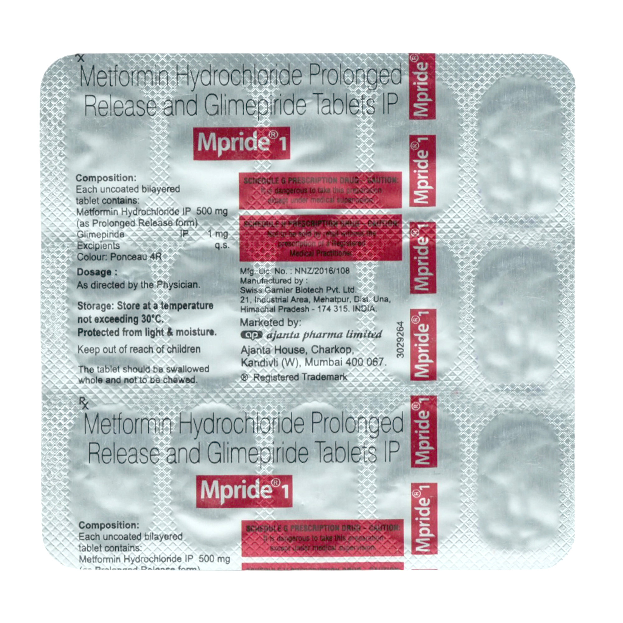 Mpride 1 Tablet 15's, Pack of 15 TABLETS Mpride 1 Tablet 15's, Pack of 15 TABLETS