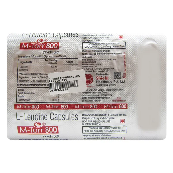 M Torr 800 Capsule 10's, Pack of 10 CapsuleS