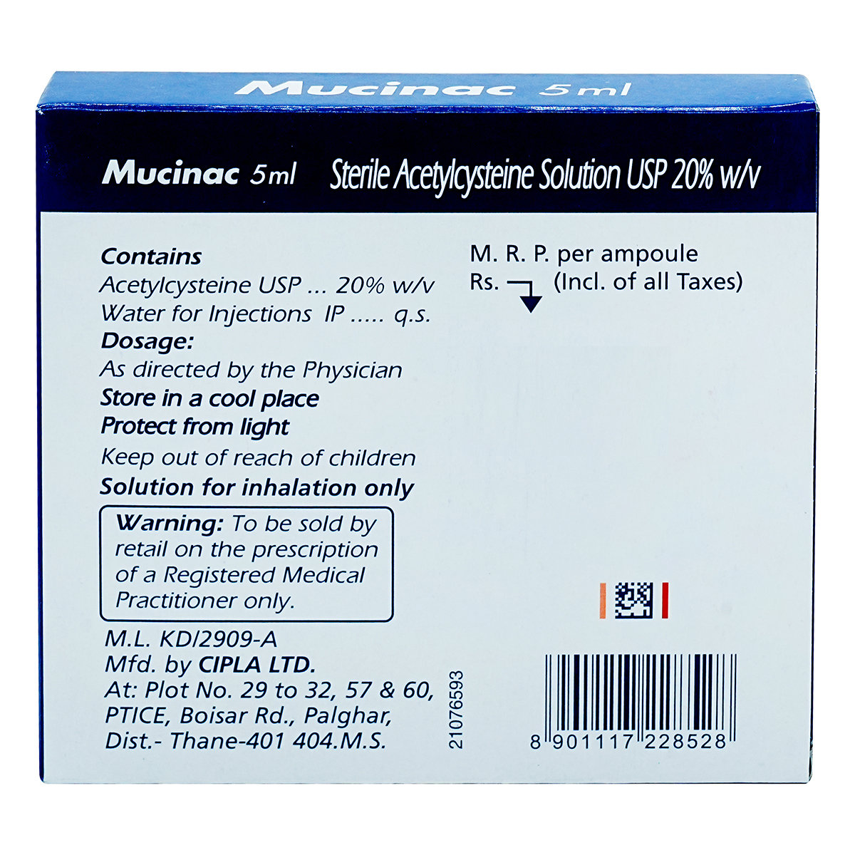 Mucinac Injection 5 ml, Pack of 1 INJECTION Mucinac Injection 5 ml, Pack of 1 INJECTION