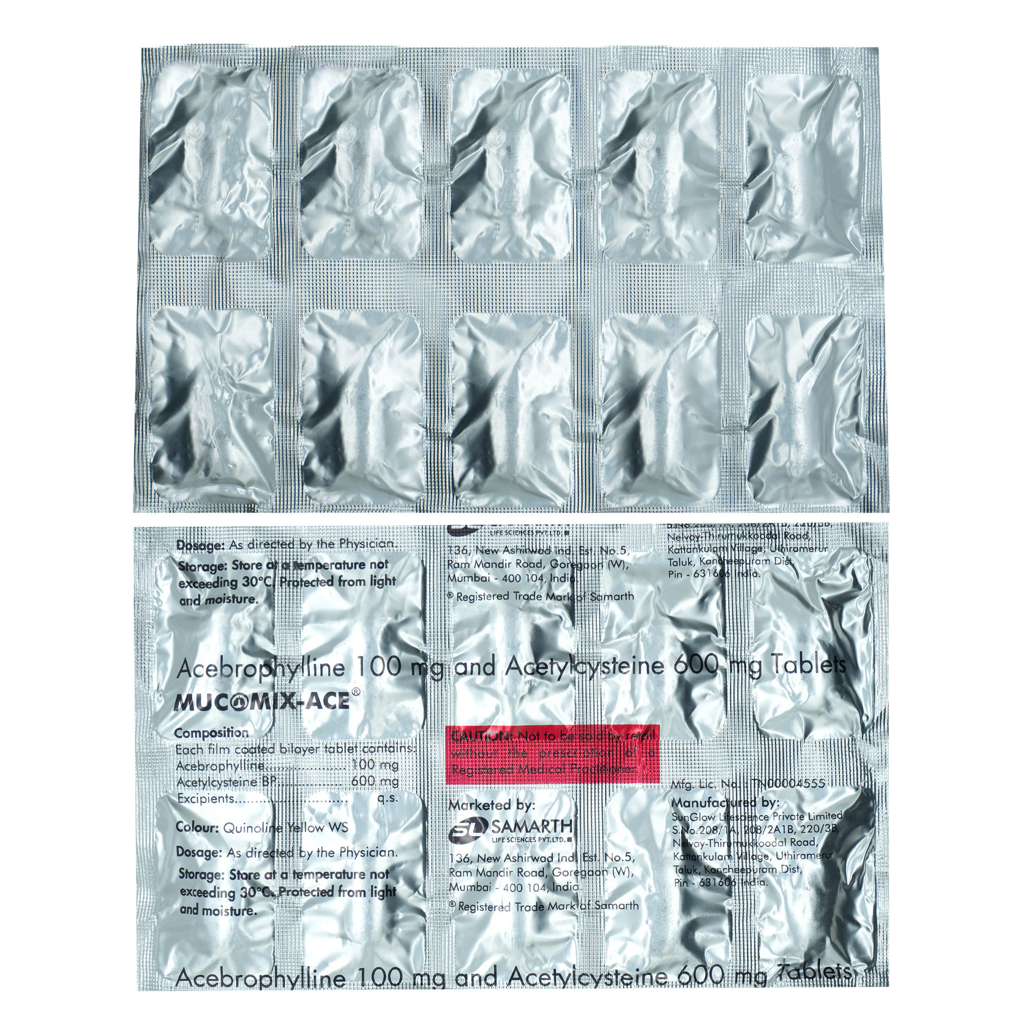 Mucomix-Ace Tablet 10's, Pack of 10 TabletS Mucomix-Ace Tablet 10's, Pack of 10 TabletS