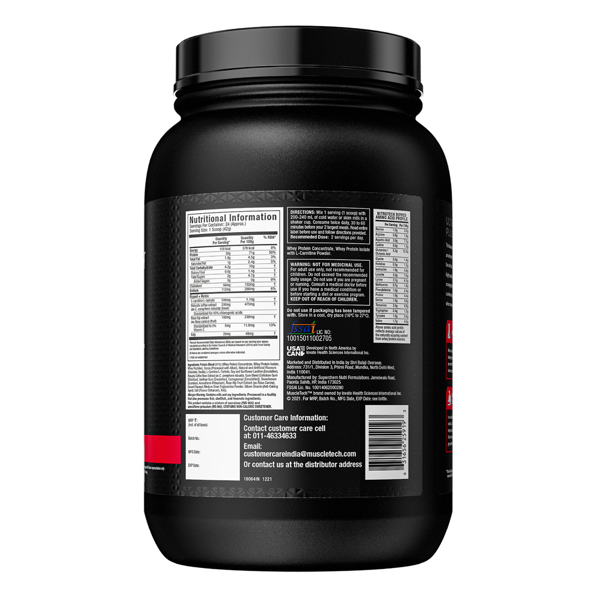 Muscletech Nitrotech Ripped Low Fat Whey Protein Chocolate Fudge Brownie Flavour Powder, 1 kg, Pack of 1 Muscletech Nitrotech Ripped Low Fat Whey Protein Chocolate Fudge Brownie Flavour Powder, 1 kg, Pack of 1