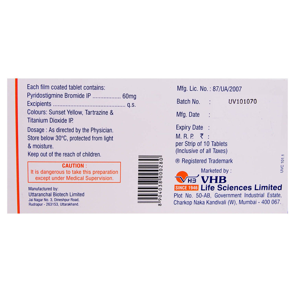 Myestine 60 Tablet 10's, Pack of 10 TABLETS Myestine 60 Tablet 10's, Pack of 10 TABLETS