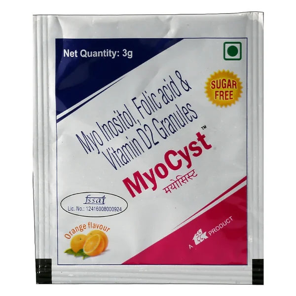 Myocyst Orange Flavour Sugar Free Sachet, 3 gm, Pack of 1