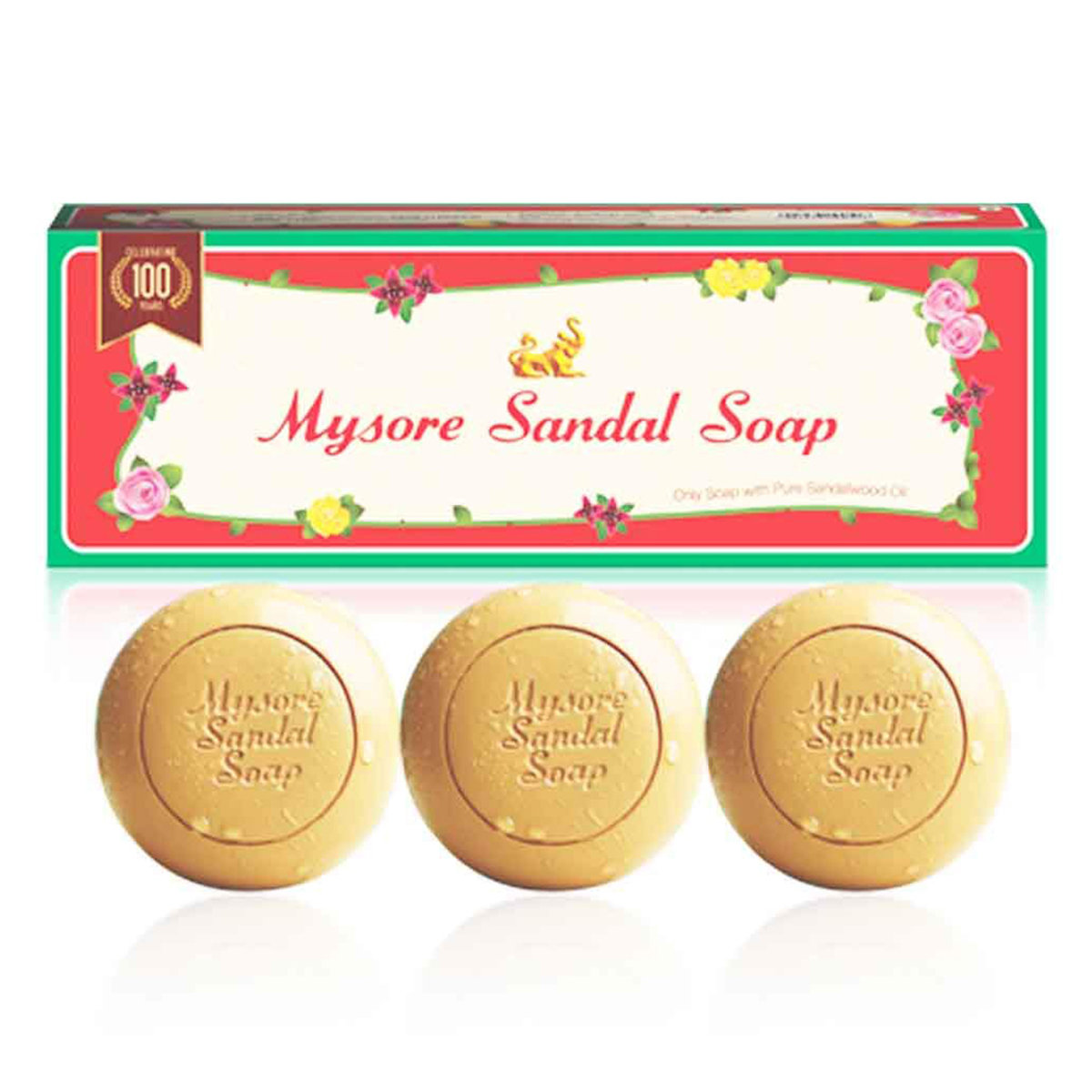 Mysore Sandal Soap, 450 gm (3 x 150 gm), Pack of 1 Mysore Sandal Soap, 450 gm (3 x 150 gm), Pack of 1