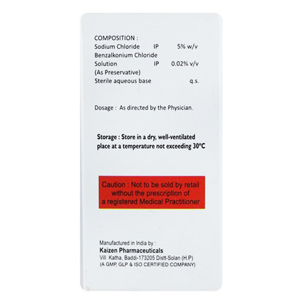 Nacl-5 Eye Drops 10 ml, Pack of 1 EYE DROPS Nacl-5 Eye Drops 10 ml, Pack of 1 EYE DROPS