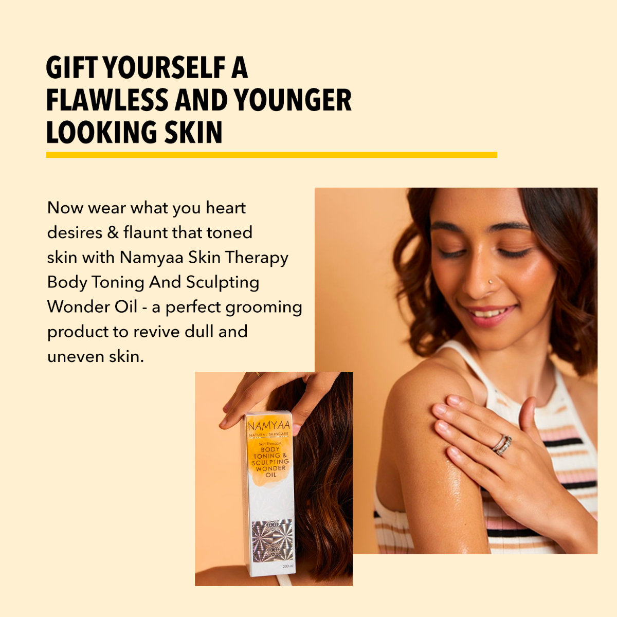 Namyaa Body Toning & Sculpting Wonder Oil 200 ml | For Removal Of Scars, Stretch Marks, Aging Skin & Uneven Skin Tone | Gives Smooth, Flawless Skin, Pack of 1 Namyaa Body Toning & Sculpting Wonder Oil 200 ml | For Removal Of Scars, Stretch Marks, Aging Skin & Uneven Skin Tone | Gives Smooth, Flawless Skin, Pack of 1