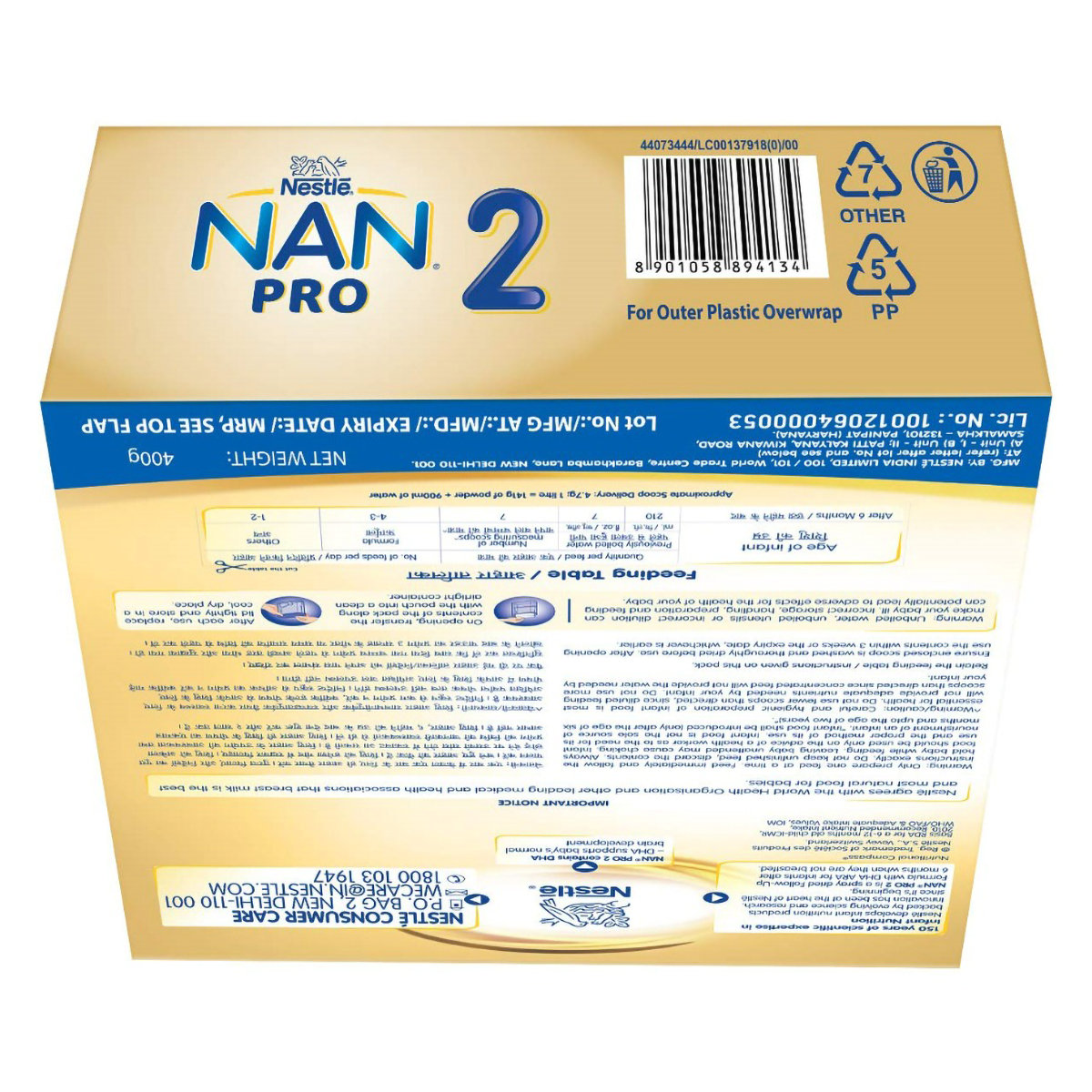 Nestle Nan Pro Follow-Up Formula Stage 2 (After 6 Months) Powder, 400 gm Refill Pack, Pack of 1 Nestle Nan Pro Follow-Up Formula Stage 2 (After 6 Months) Powder, 400 gm Refill Pack, Pack of 1
