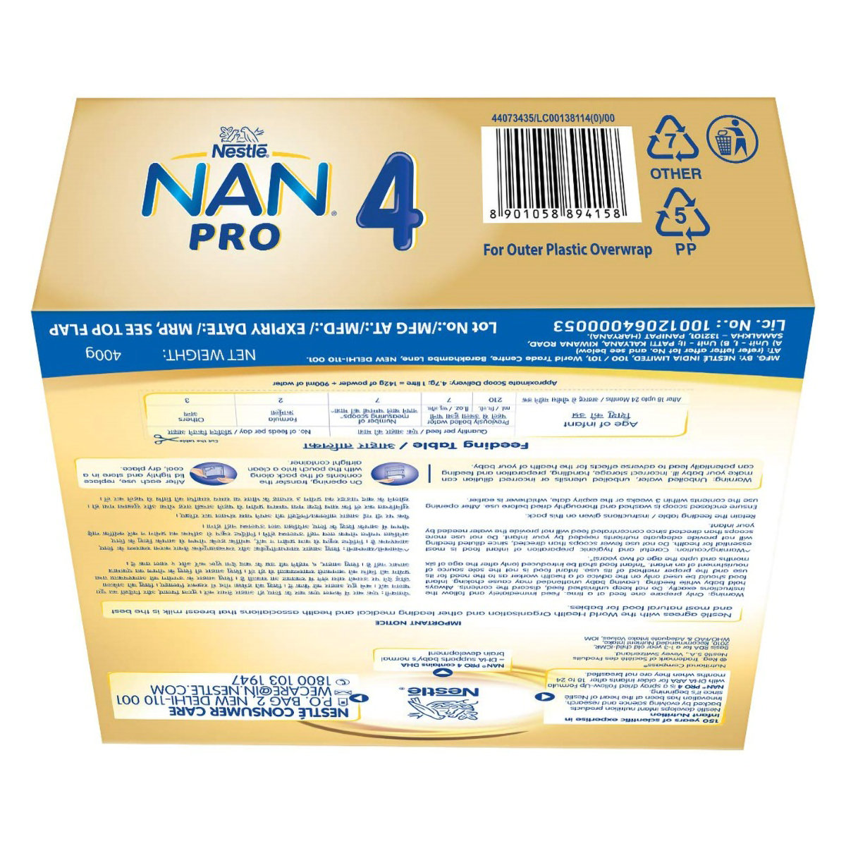 Nestle Nan Pro Follow-Up Formula Stage 4 (After 18 to 24 Months) Powder, 400 gm Refill Pack, Pack of 1 Nestle Nan Pro Follow-Up Formula Stage 4 (After 18 to 24 Months) Powder, 400 gm Refill Pack, Pack of 1