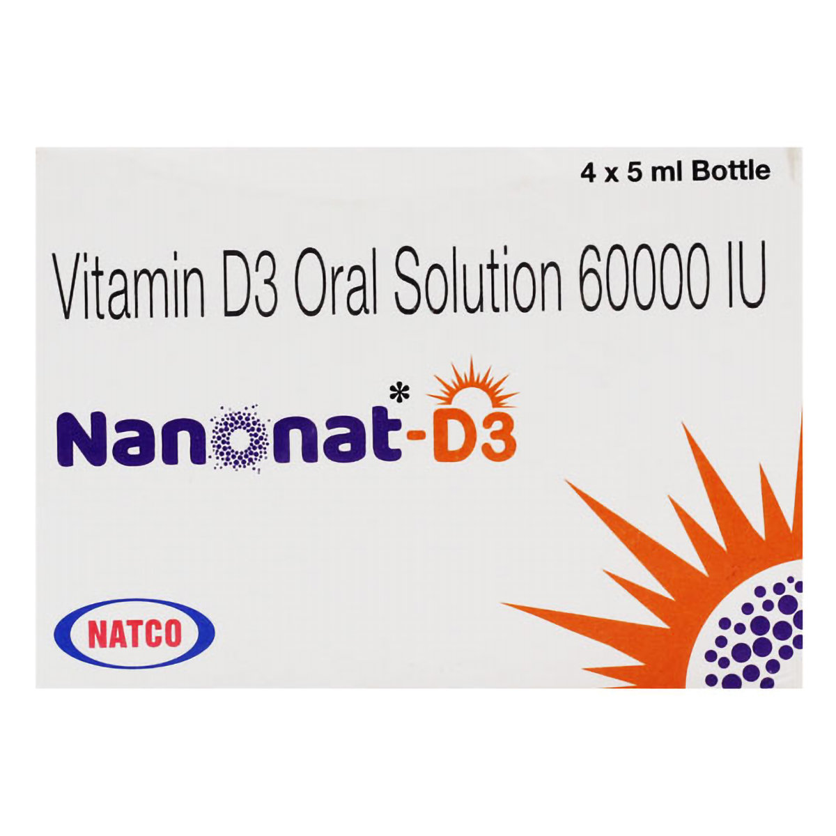 Nanonat-D3 60K Oral Solution 4 x 5 ml, Pack of 4 Nanonat-D3 60K Oral Solution 4 x 5 ml, Pack of 4