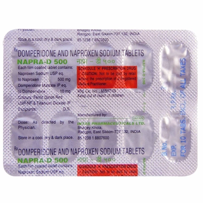 Napra-D 500 Tablet 10's, Pack of 10 TABLETS