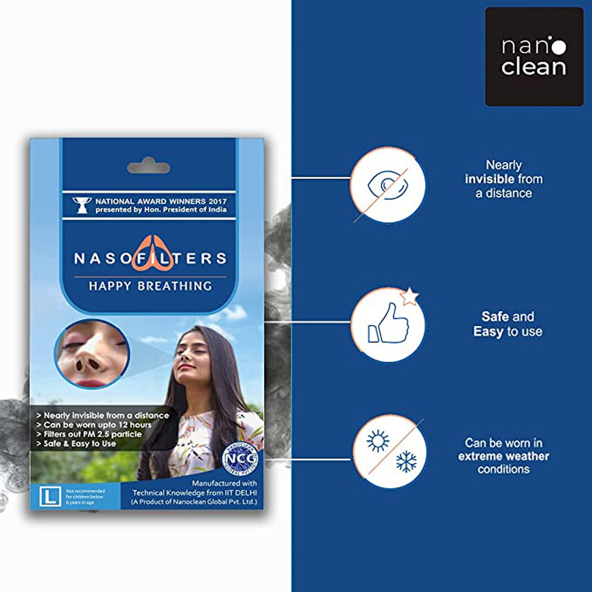 Nanoclean Nasofilters-Medium, 10 Count, Pack of 1 Nanoclean Nasofilters-Medium, 10 Count, Pack of 1