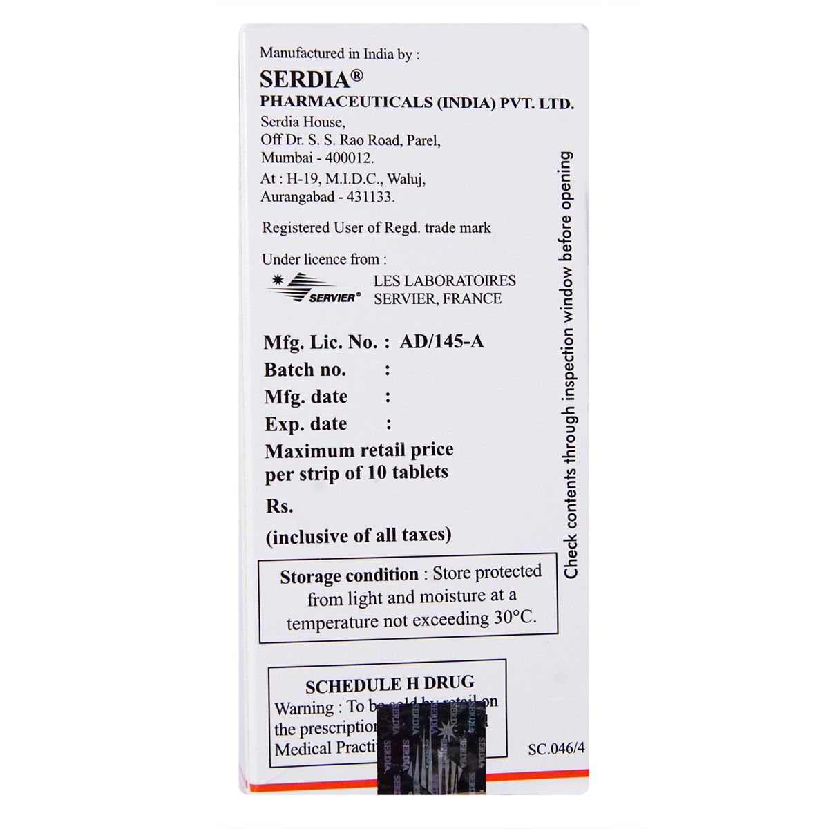 Buy Natrilix SR Tablet 10's Online