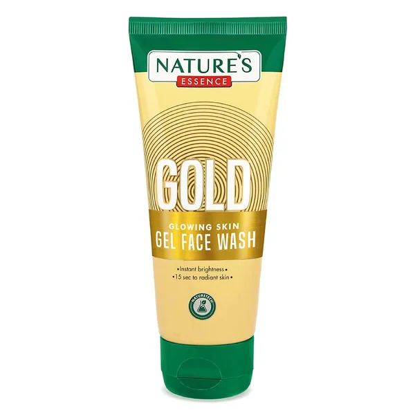 Nature's Essence Gold Glowing Skin Gel Face Wash 65 ml | Deep Cleansing | Instant Brightness | Give Radiant Skin In 15 Mins | For All Skin Type, Pack of 1