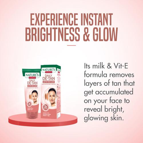 Nature's Essence Daily De-Tan Lacto Tan Clear 50 ml | For Tan Removal | Instant Glow | For All Skin Type, Pack of 1 Nature's Essence Daily De-Tan Lacto Tan Clear 50 ml | For Tan Removal | Instant Glow | For All Skin Type, Pack of 1