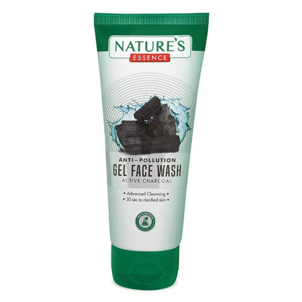 Nature's Essence Anti-Pollution Gel Face Wash 65 ml | With Active Charcoal | Deep Cleansing | Gives Clarifies Skin in 30 Sec | For All Skin Type, Pack of 1
