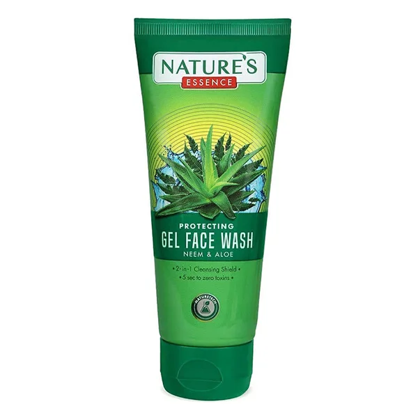 Nature's Essence Protecting Gel Face Wash 100 ml | Neem &amp; Aloe Vera | Cleanses, Hydrates &amp; Moisturises | For All Skin Type, Pack of 1