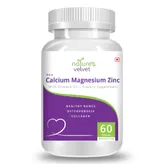 Nature's Velvet New Calcium, Magnesium, Zinc with Vitamin D3, 60 Tablets, Pack of 1