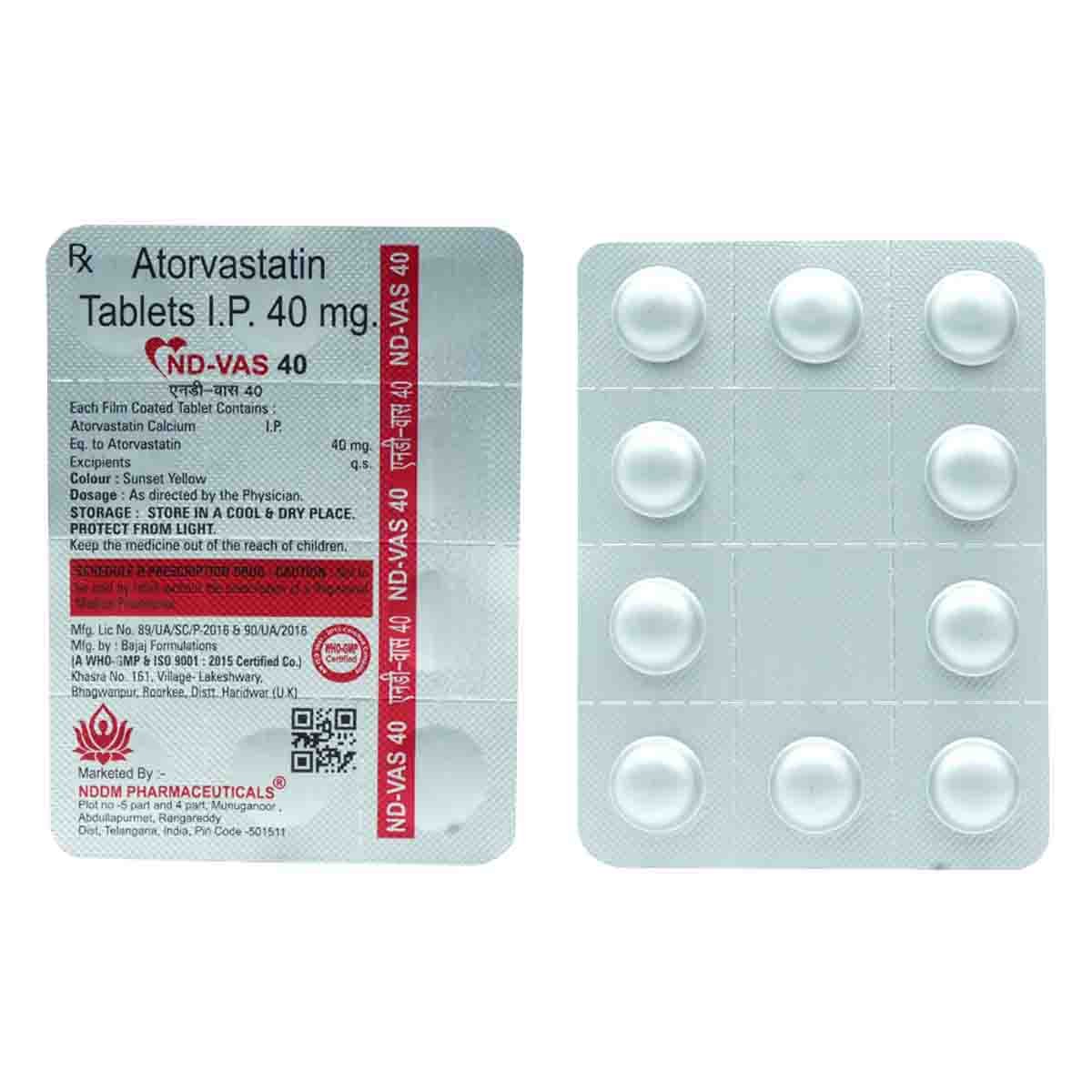 ND-Vas 40 Tablet 10's, Pack of 10 TabletS ND-Vas 40 Tablet 10's, Pack of 10 TabletS