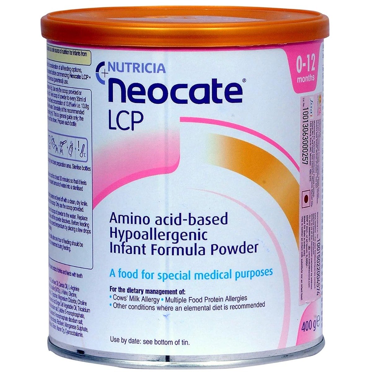 Nutrica Neocate LCP Infant Formula Powder for 0 to 12 Months Baby, 400 gm Tin, Pack of 1 Nutrica Neocate LCP Infant Formula Powder for 0 to 12 Months Baby, 400 gm Tin, Pack of 1