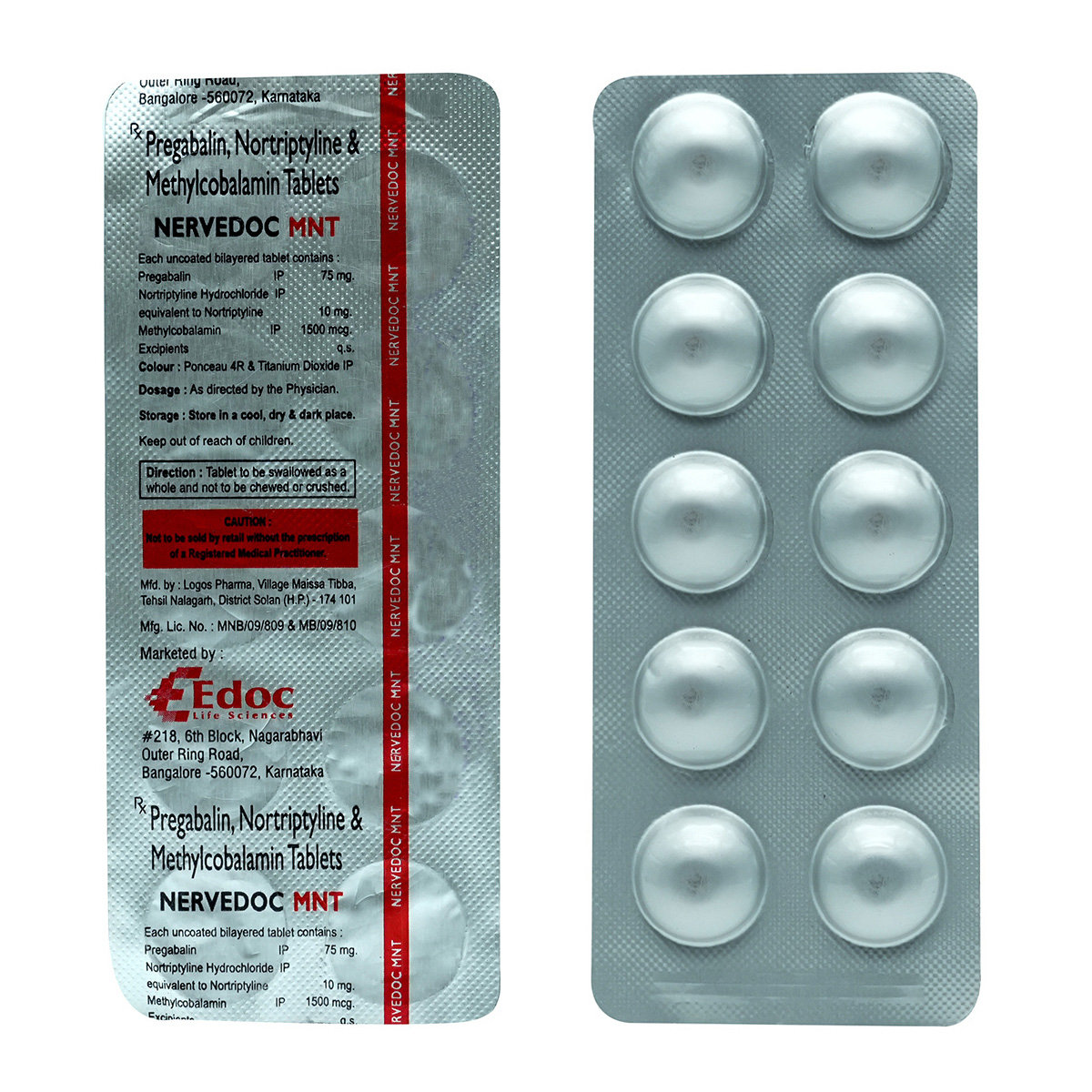 Nervedoc Mnt Tablet 10'S, Pack of 10 TABLETS Nervedoc Mnt Tablet 10'S, Pack of 10 TABLETS