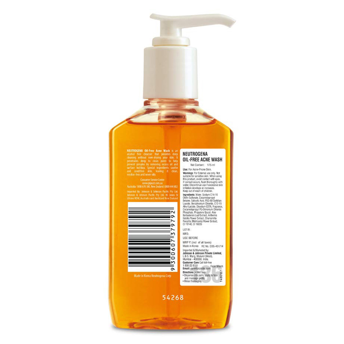 Neutrogena Oil Free Acne Wash Facial Cleanser 175 ml | Salicylic Acid | Provides Deep Cleansing | For Acne Prone Skin, Pack of 1 Neutrogena Oil Free Acne Wash Facial Cleanser 175 ml | Salicylic Acid | Provides Deep Cleansing | For Acne Prone Skin, Pack of 1