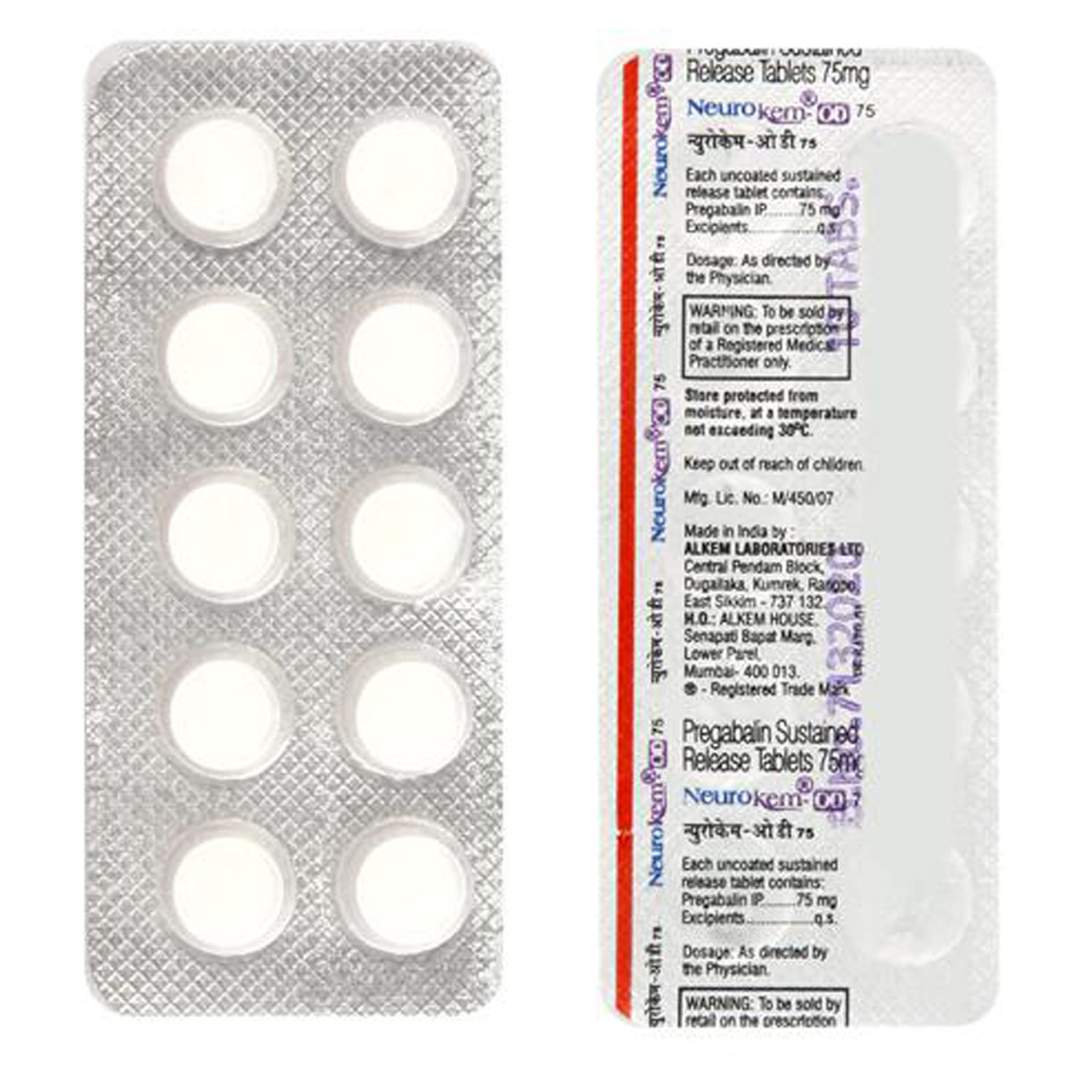 Neurokem-OD 75 SR Tablet 10's, Pack of 10 TabletS Neurokem-OD 75 SR Tablet 10's, Pack of 10 TabletS