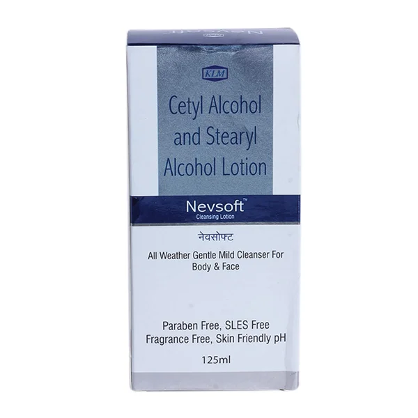 Nevsoft Cleansing Lotion 125 ml | Cetyl Alcohol &amp; Stearyl Alcohol | Gentle Cleansing | Nourishes Skin | Skin Friendly pH | For Face &amp; Body | For Sensitive Skin, Pack of 1 LOTION