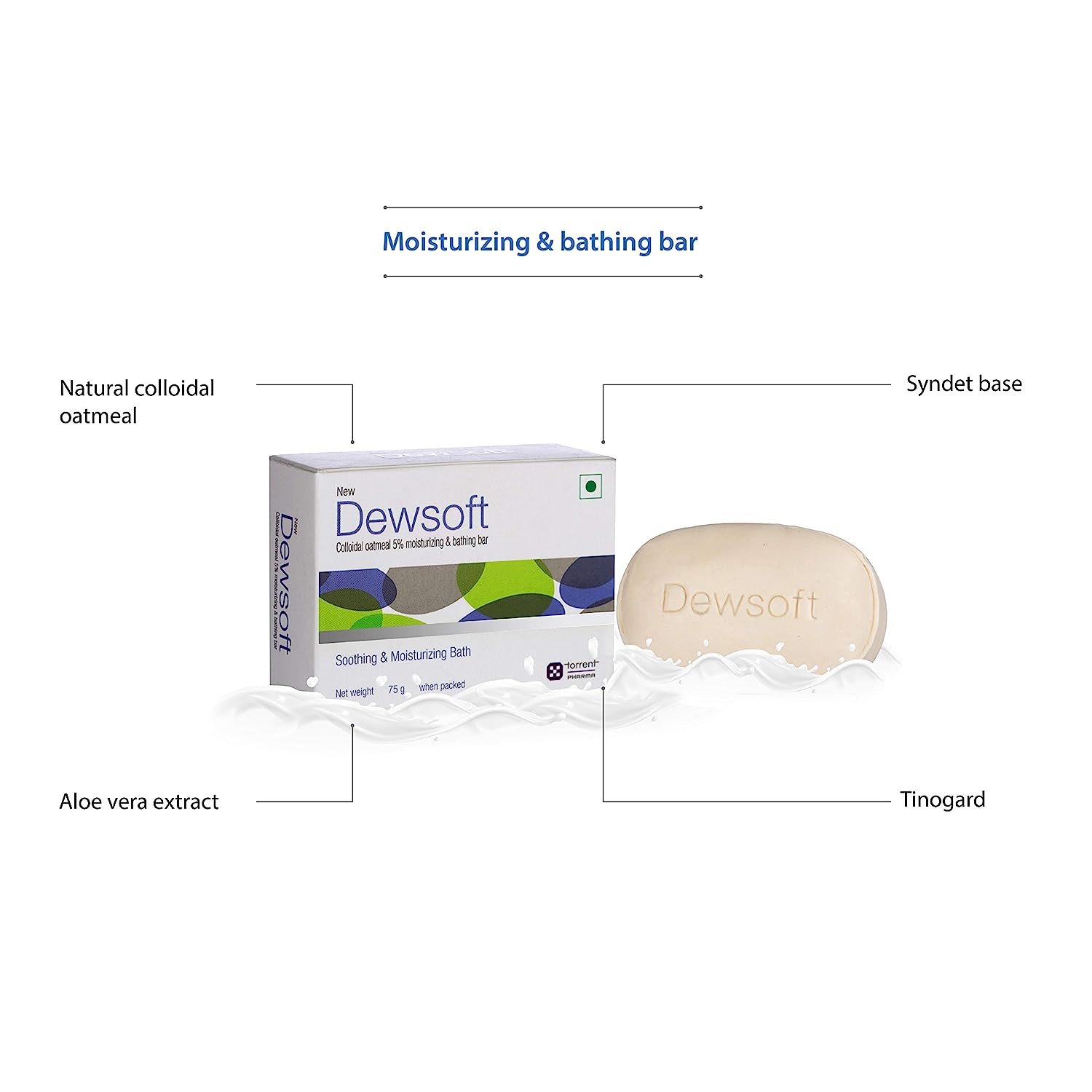 New Dewsoft Bathing Bar 75 gm | Colloidal Oatmeal | Cleanses, Soothes & Moisturises | For Dry Skin, Pack of 1 New Dewsoft Bathing Bar 75 gm | Colloidal Oatmeal | Cleanses, Soothes & Moisturises | For Dry Skin, Pack of 1