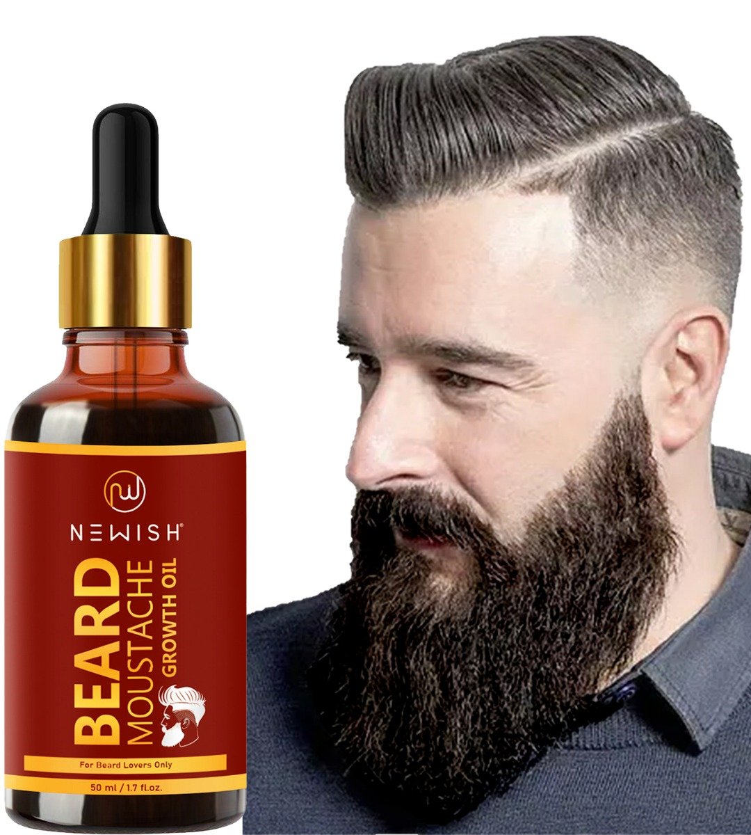 Newish Beard and Moustache Growth Oil, 50 ml, Pack of 1 Newish Beard and Moustache Growth Oil, 50 ml, Pack of 1