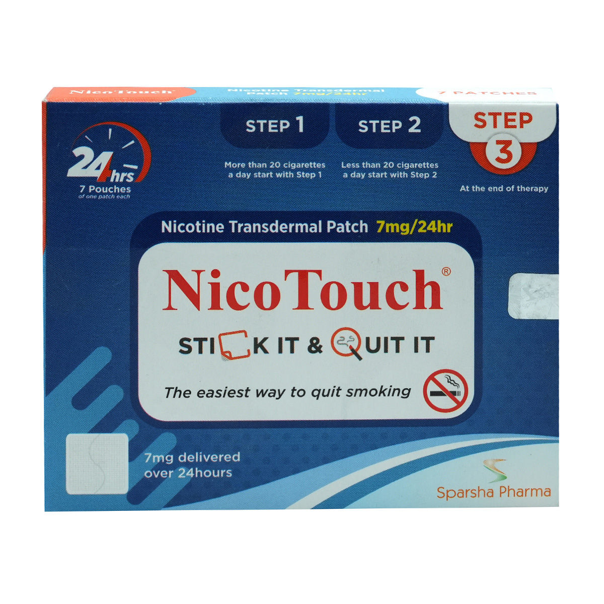 Buy Nicotouch 7 mg/24 Hr Nicotine Transdermal Patch 7's Online