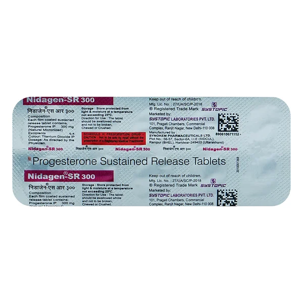 Nidagen-SR 300 Tablet 10's, Pack of 10 TabletS