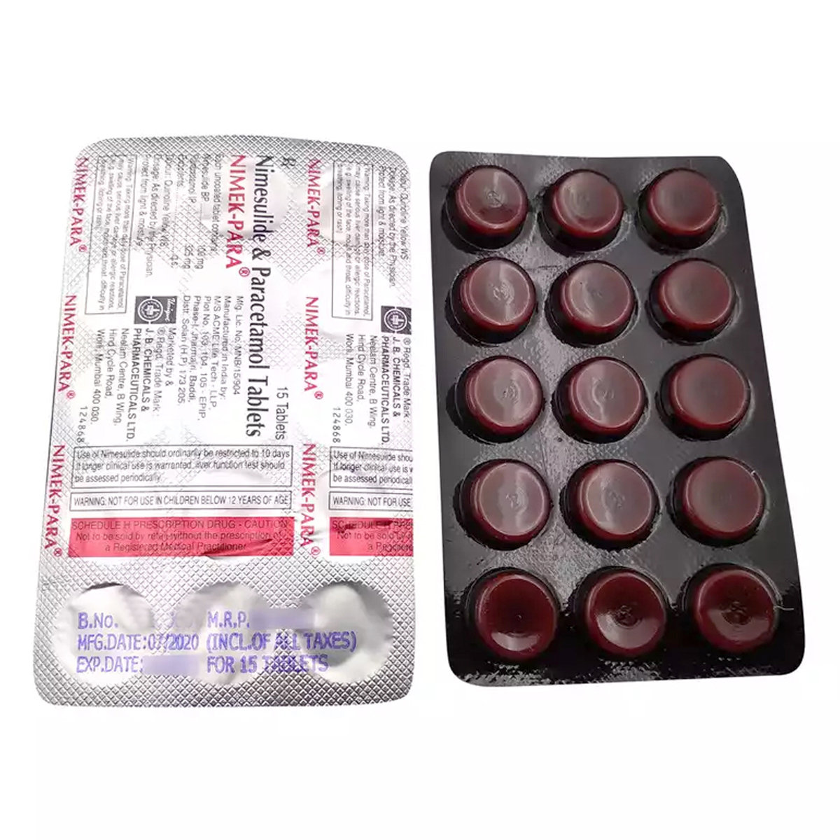 Nimek-Para Tablet 15's, Pack of 15 TABLETS Nimek-Para Tablet 15's, Pack of 15 TABLETS