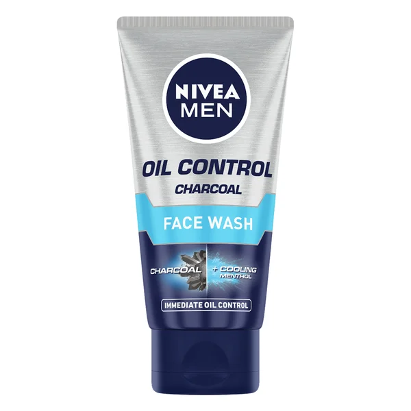 Nivea Men Oil Control Charcoal Face Wash 50 gm | Charcoal &amp; Menthol | Controls Oiliness | Deep Cleansing | For Men Only | For Oily Skin, Pack of 1