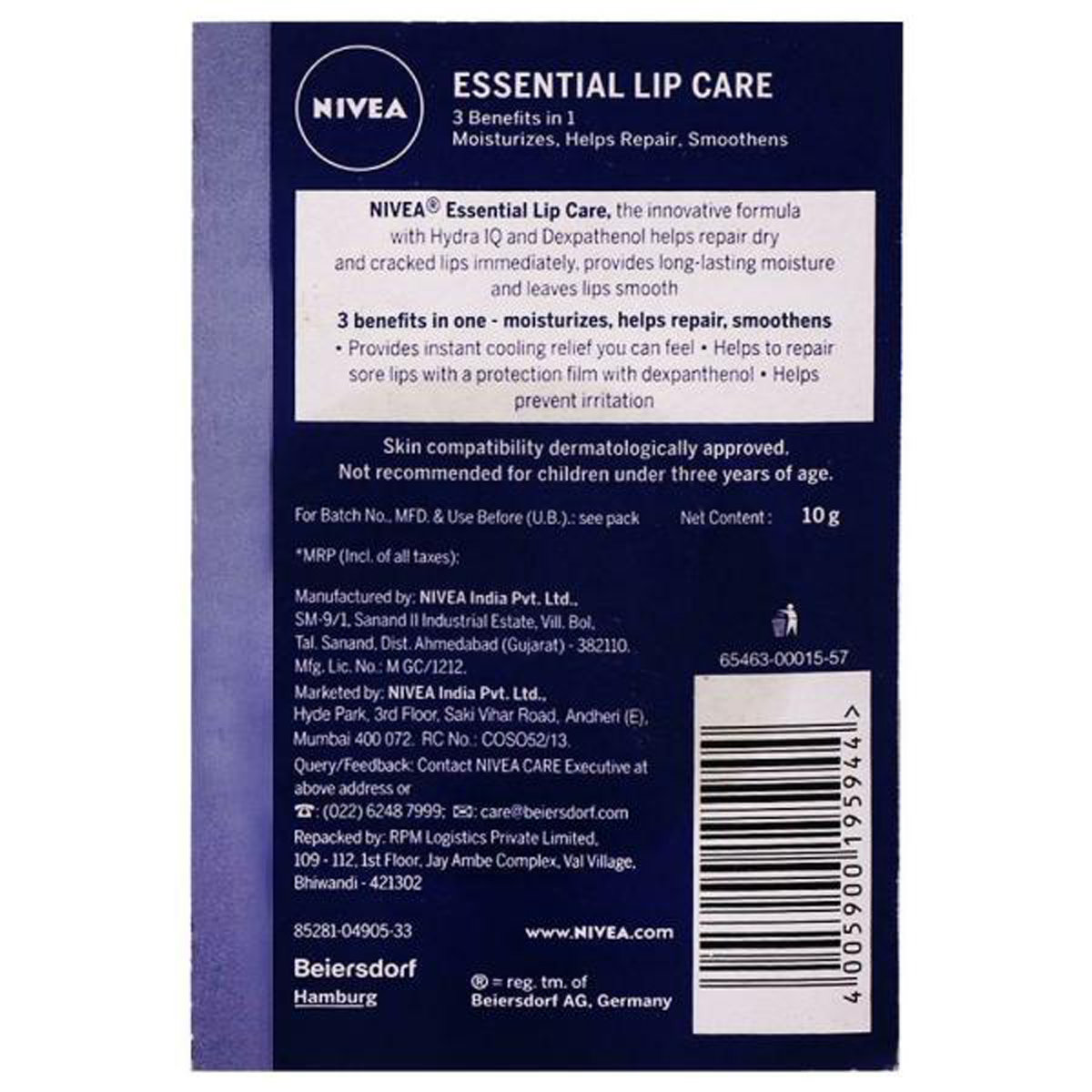 Nivea Essentials Lip Balm 10 gm | With Shea Butter | Moisturises, Smoothens & Repair Dry & Cracked Lips, Pack of 1 Nivea Essentials Lip Balm 10 gm | With Shea Butter | Moisturises, Smoothens & Repair Dry & Cracked Lips, Pack of 1