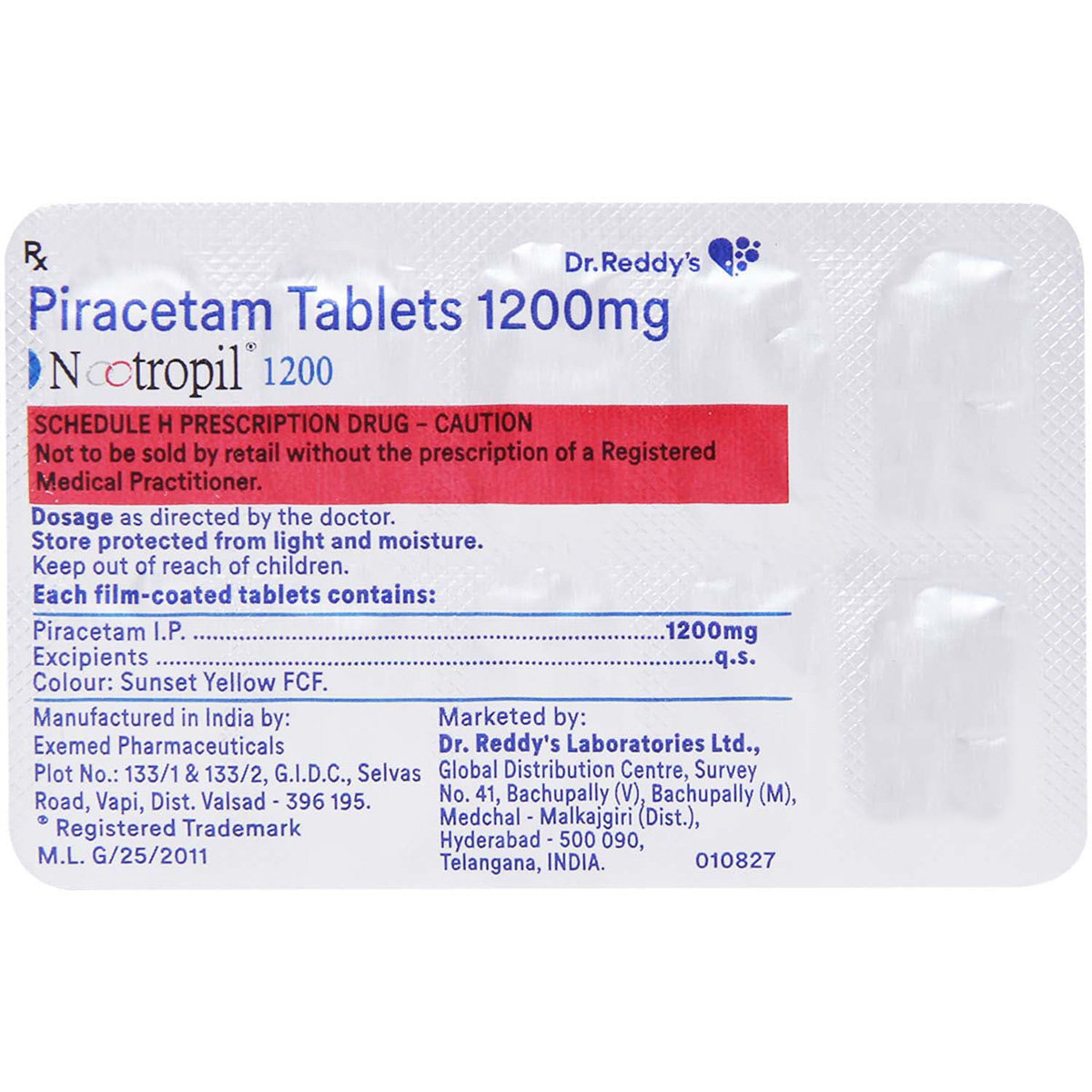 Nootropil 1200 Tablet 10's, Pack of 10 TABLETS Nootropil 1200 Tablet 10's, Pack of 10 TABLETS