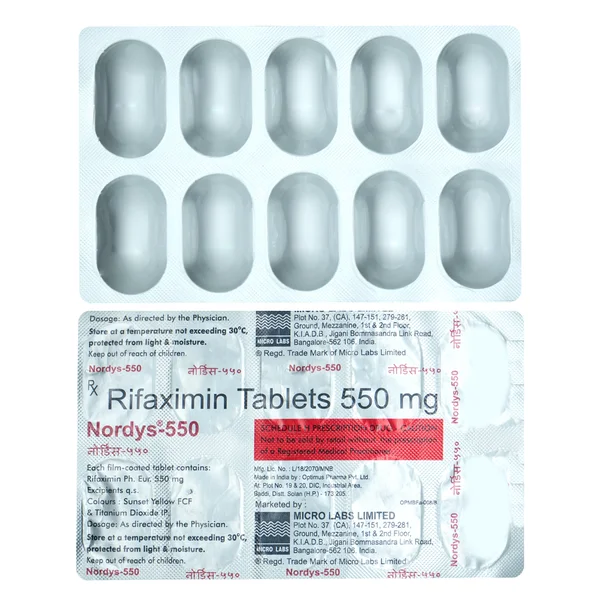 Nordys-550 Tablet 10's, Pack of 10 TabletS