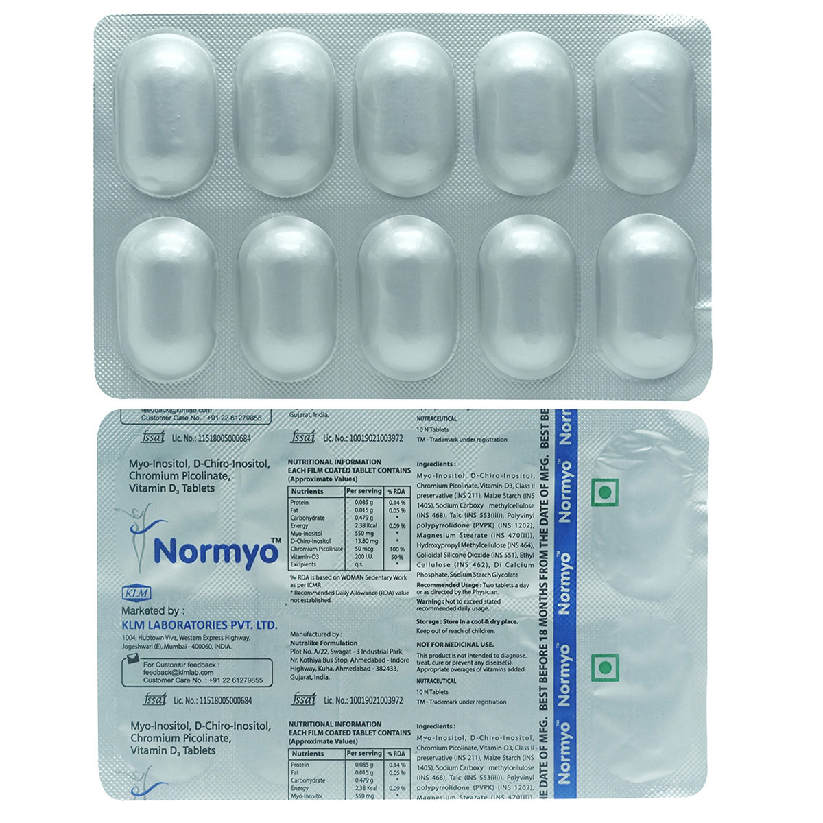 Normyo Tablet 10's, Pack of 10 TABLETS Normyo Tablet 10's, Pack of 10 TABLETS
