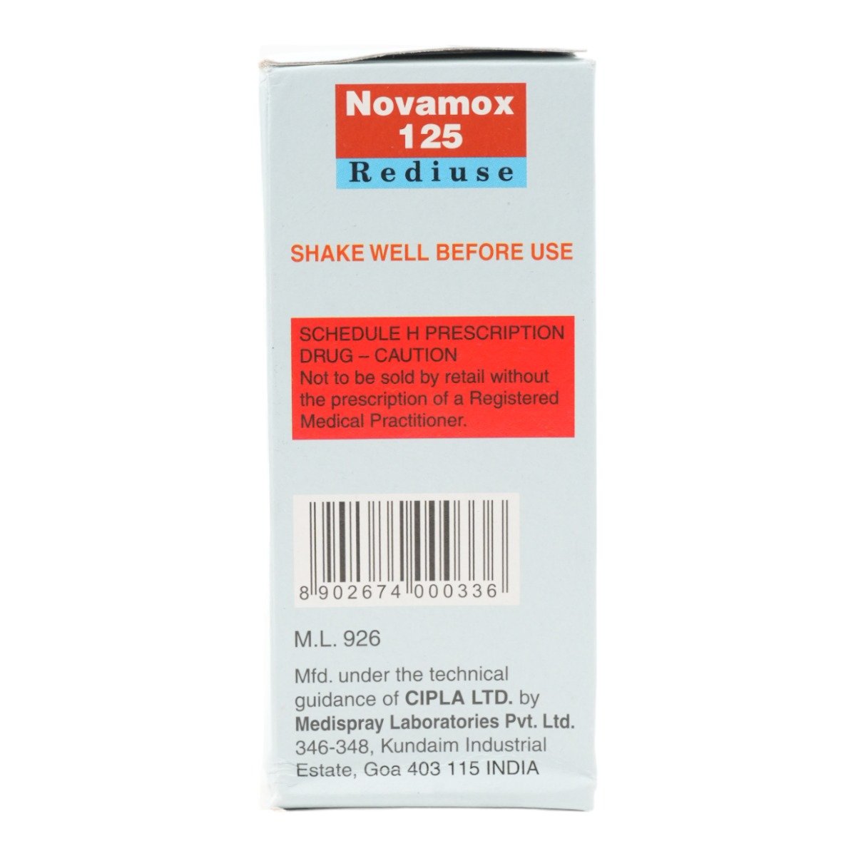 Novamox 125 Rediuse Suspension 60 ml, Pack of 1 Suspension Novamox 125 Rediuse Suspension 60 ml, Pack of 1 Suspension