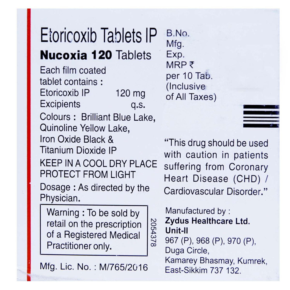Nucoxia 120 Tablet 10's, Pack of 10 TABLETS Nucoxia 120 Tablet 10's, Pack of 10 TABLETS