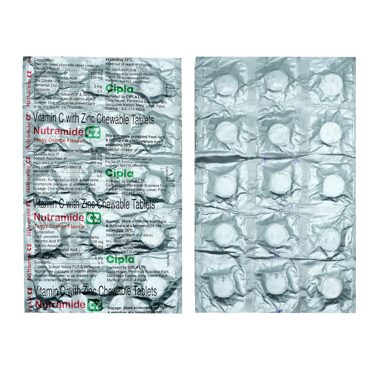 Nutramide CZ Orange Chewable Tablet 15's, Pack of 15 TABLETS Nutramide CZ Orange Chewable Tablet 15's, Pack of 15 TABLETS