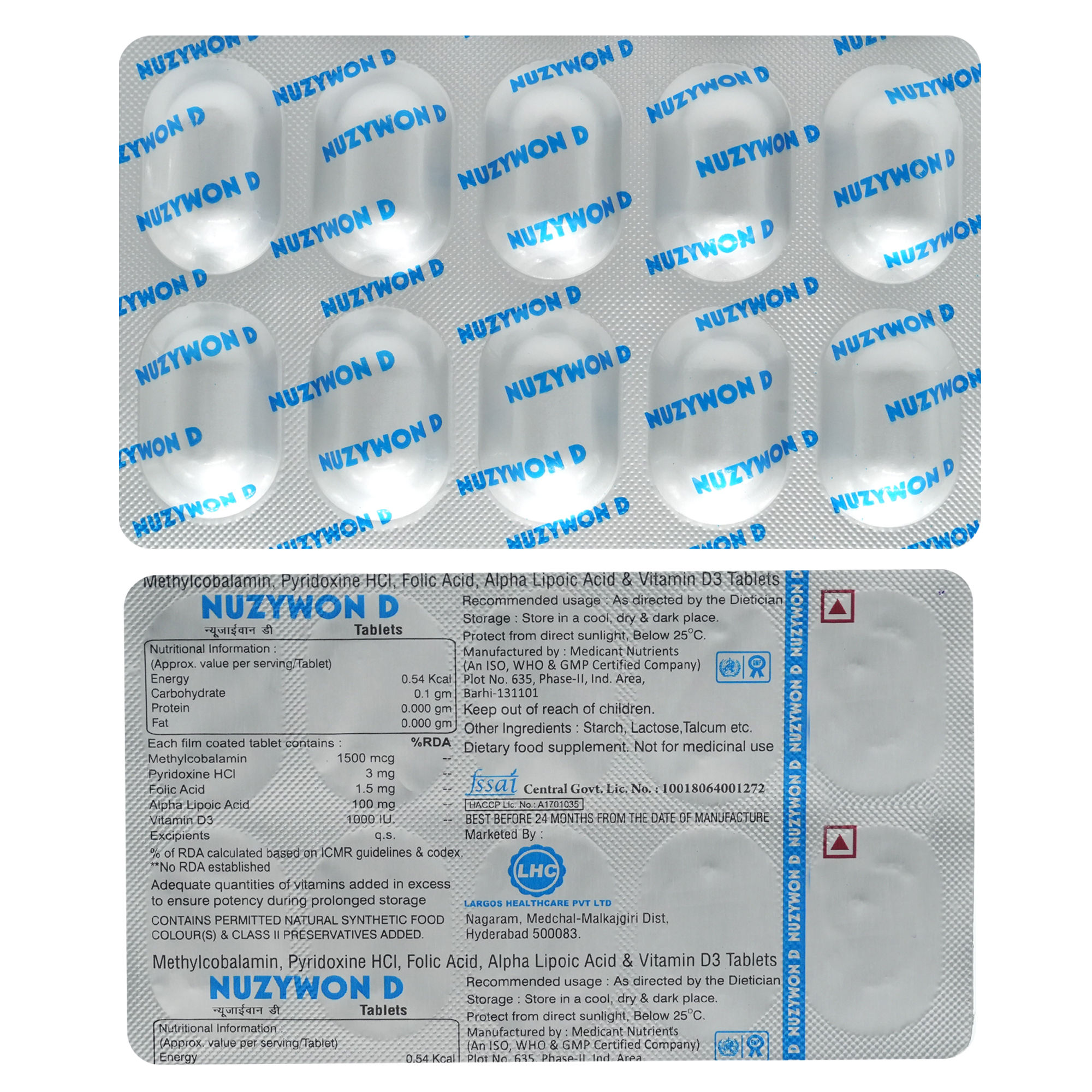 Buy Nuzywon D Tab 10'S Online