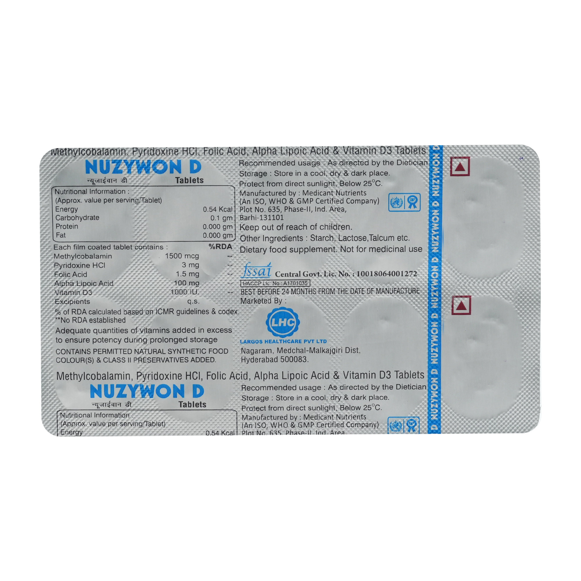 Nuzywon D Tab 10'S, Pack of 10 Nuzywon D Tab 10'S, Pack of 10