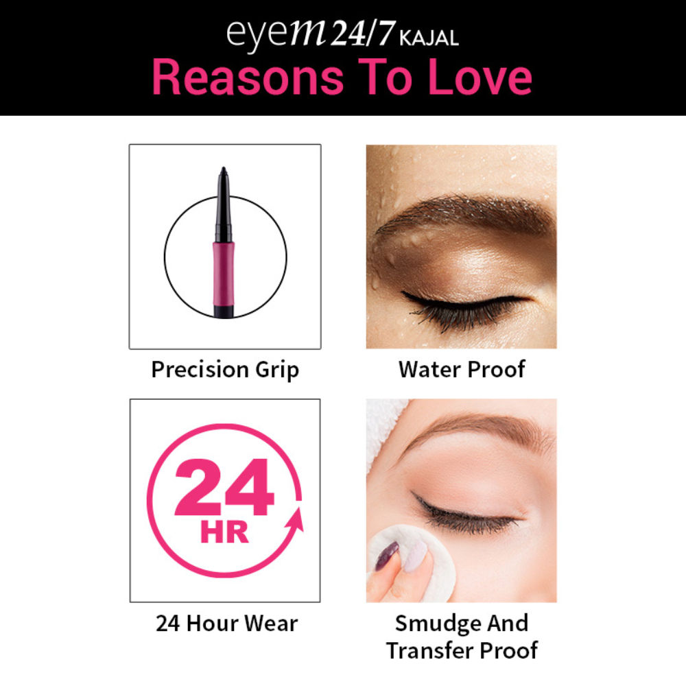 Nykaa Eyem 24/7 Kajal, 0.35 gm, Pack of 1 Nykaa Eyem 24/7 Kajal, 0.35 gm, Pack of 1