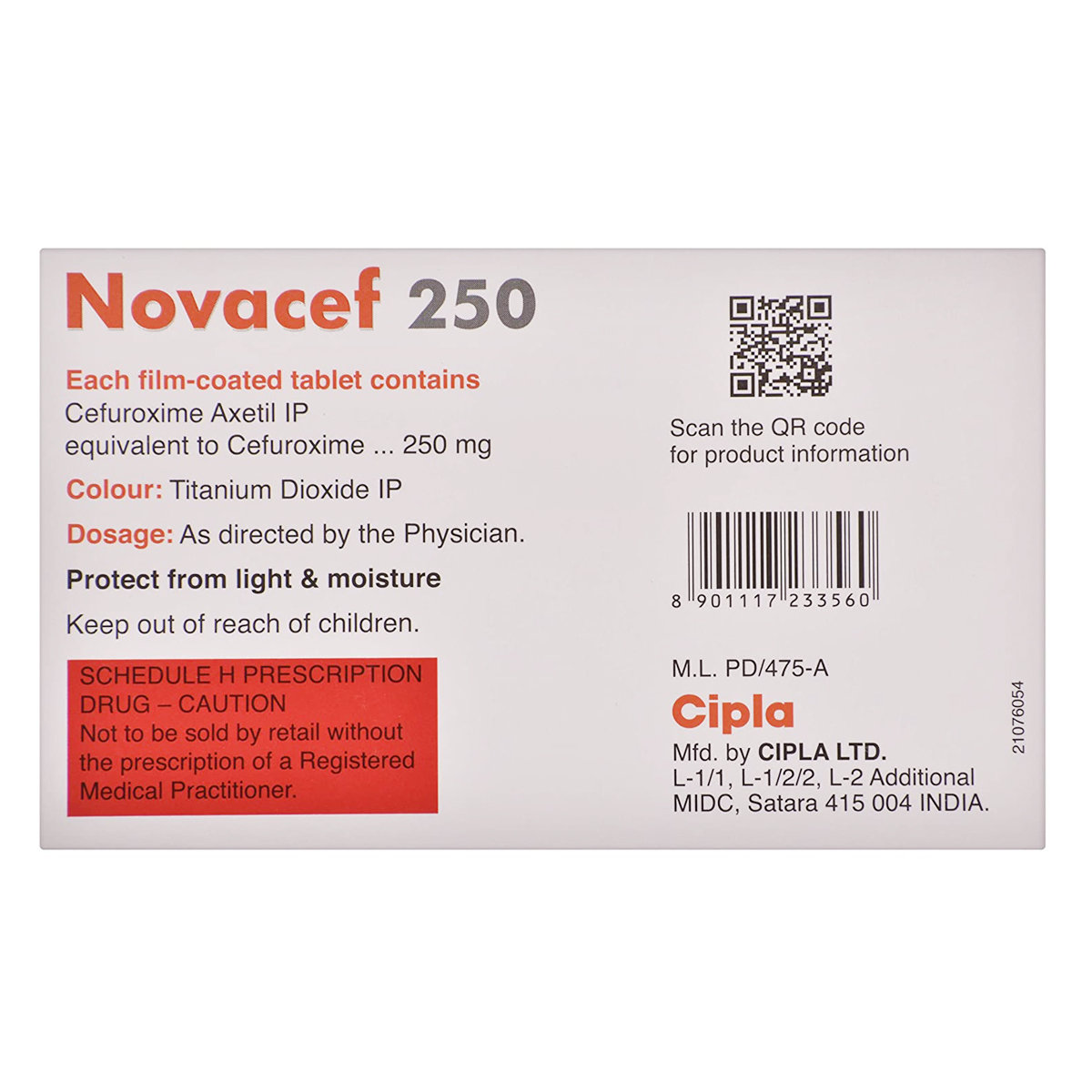 Novacef 250 Tablet 10's, Pack of 10 TabletS Novacef 250 Tablet 10's, Pack of 10 TabletS