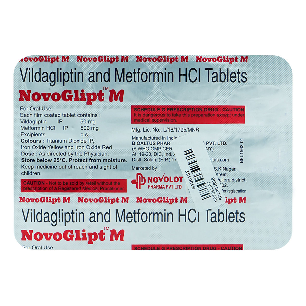 Buy Novoglipt M Tablet 15's Online