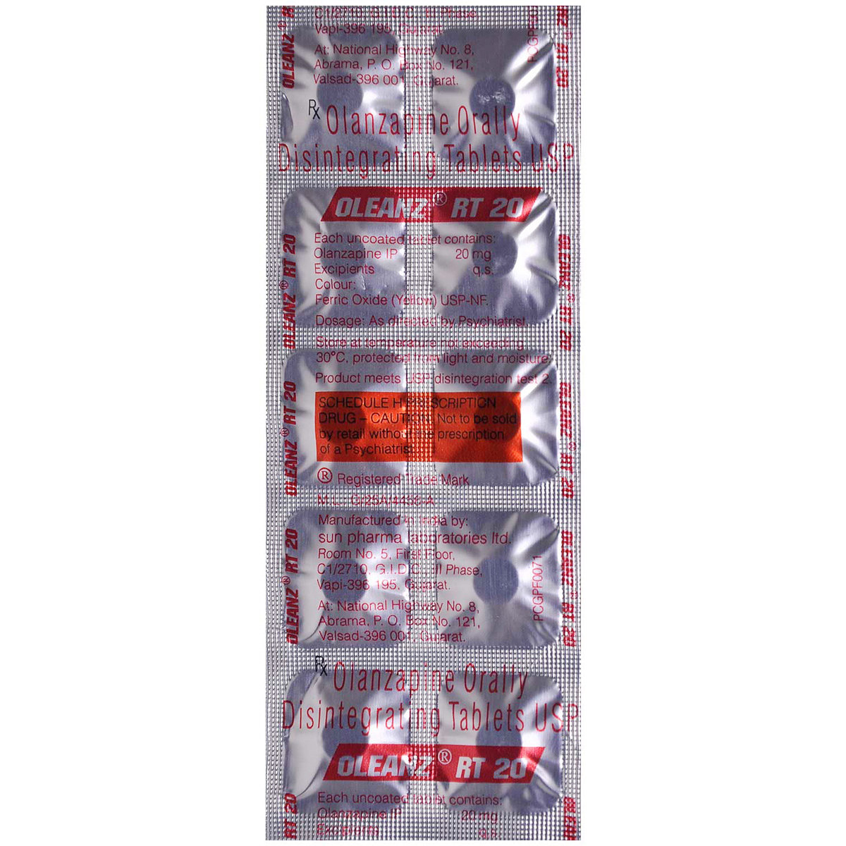 Oleanz RT 20 Tablet 10's, Pack of 10 TABLETS Oleanz RT 20 Tablet 10's, Pack of 10 TABLETS