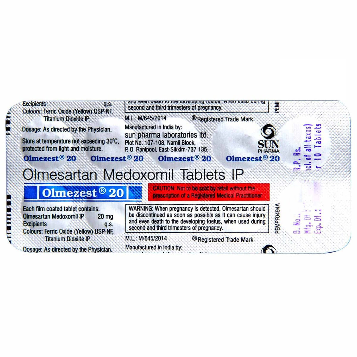 Olmezest 20 Tablet 10's, Pack of 10 TABLETS Olmezest 20 Tablet 10's, Pack of 10 TABLETS