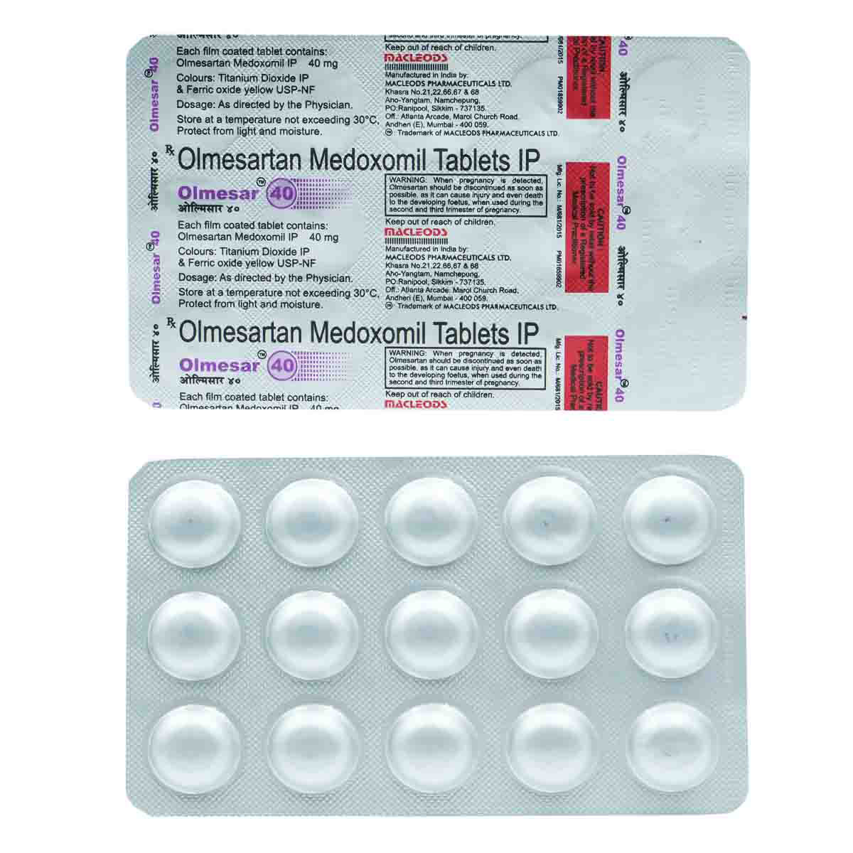 Olmesar 40 Tablet 15's, Pack of 15 TABLETS Olmesar 40 Tablet 15's, Pack of 15 TABLETS