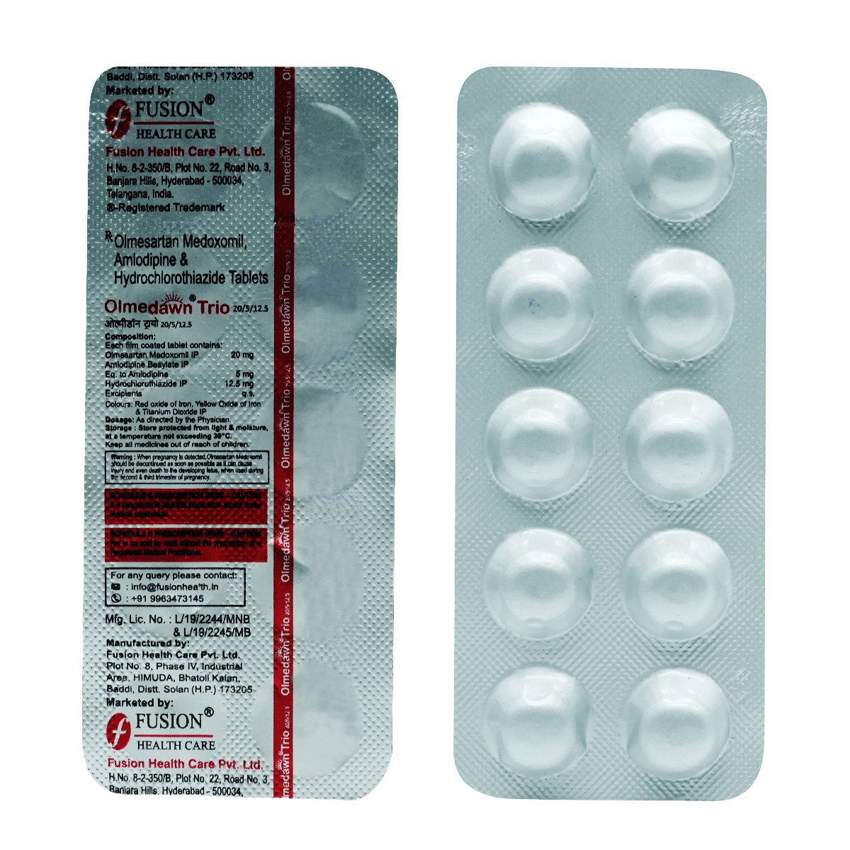 Olmedawn Trio 20/5/12.5 Tablet 10's, Pack of 10 TABLETS Olmedawn Trio 20/5/12.5 Tablet 10's, Pack of 10 TABLETS