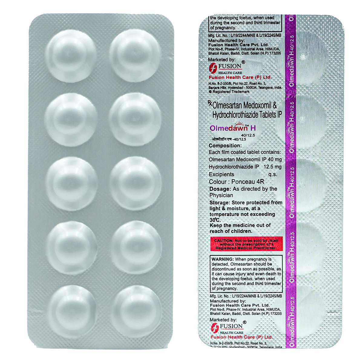 Olmedawn H 40/12.5 Tablet 10's, Pack of 10 TabletS Olmedawn H 40/12.5 Tablet 10's, Pack of 10 TabletS